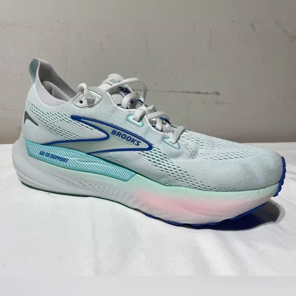 Brooks Women's Glycerin GTS 22 Running Shoe 10.5 White Limpet Shell Amparo Blue - Picture 7 of 16